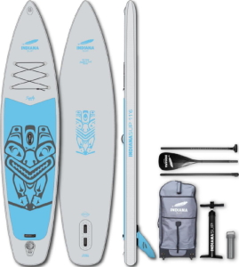 INDIANA 116 Family Pack grey with 3-Piece 30%-Carbon-Fiberglass-Composite Paddle