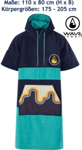 WAVE HAWAII Cotton Velours Poncho Bluebow Multicolor-XL