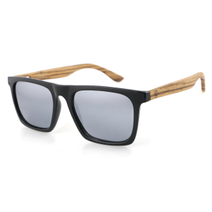 WAVE HAWAII Sunglasses Dropp, Glossy Black PC + Zebra Wood
